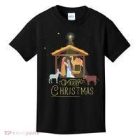 Merry Christmas Nativity Scene North Star Baby Jesus Long Sleeve Kids T-Shirt thumb 0