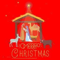 Merry Christmas Nativity Scene North Star Baby Jesus Long Sleeve Santa Hat thumb 1