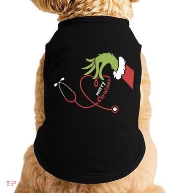 Merry Christmas Nurse Funny Nursing Christmas Doggie Tank