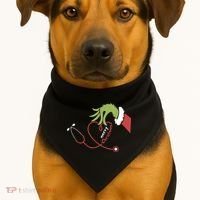 Merry Christmas Nurse Funny Nursing Christmas USA-Made Doggie Bandana thumb 1