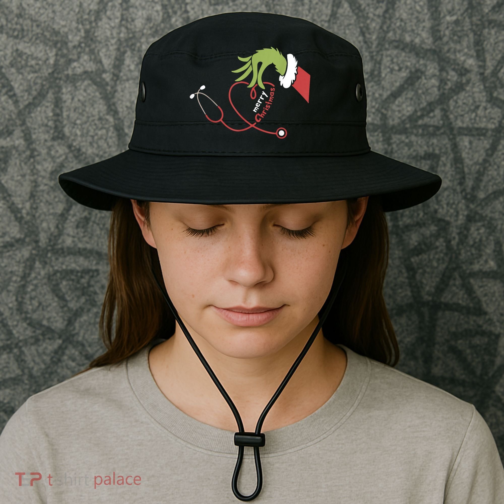 Merry Christmas Nurse Funny Nursing Christmas Bucket Hat