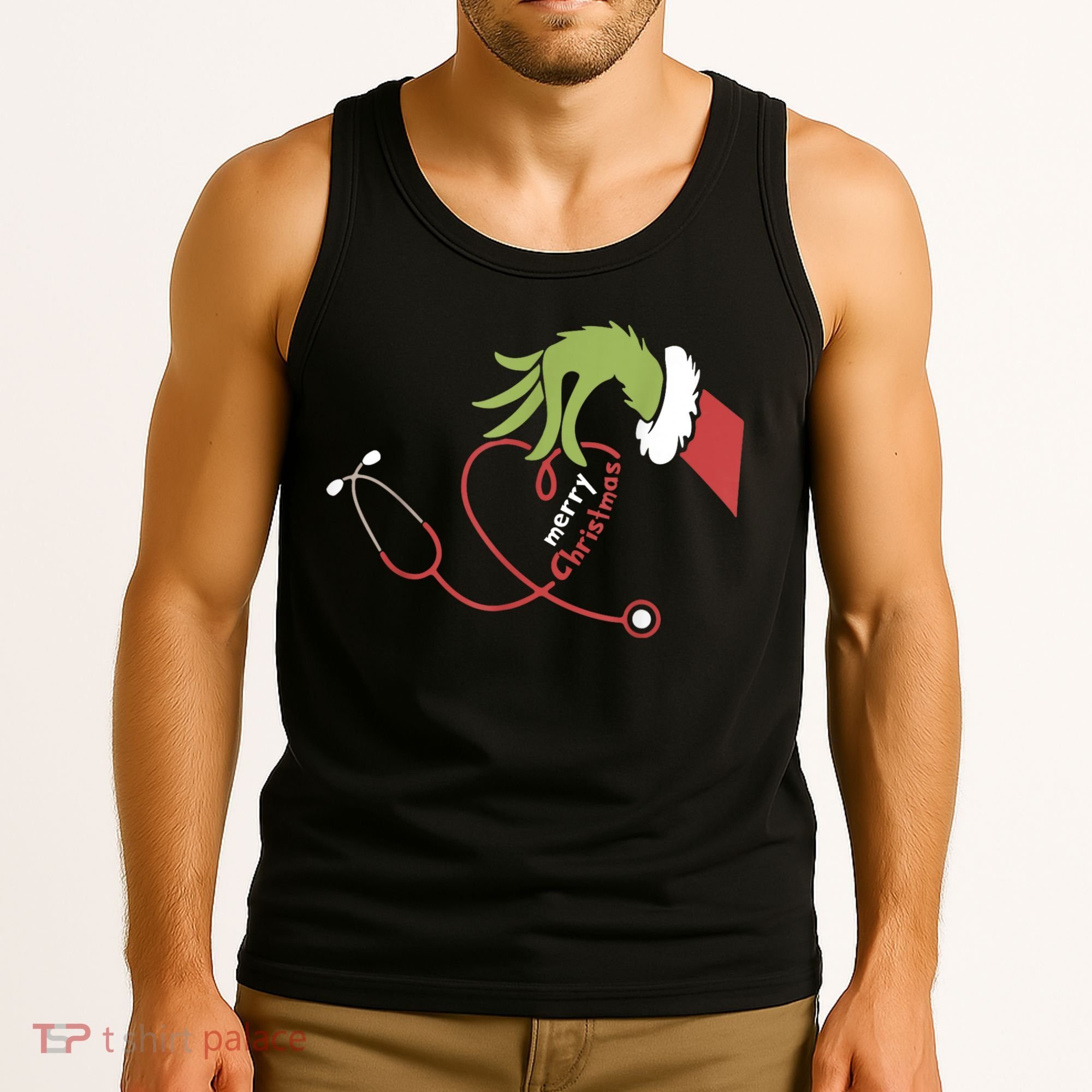 Merry Christmas Nurse Funny Nursing Christmas Tank Top