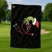 Merry Christmas Nurse Funny Nursing Christmas Golf Towel thumb 1