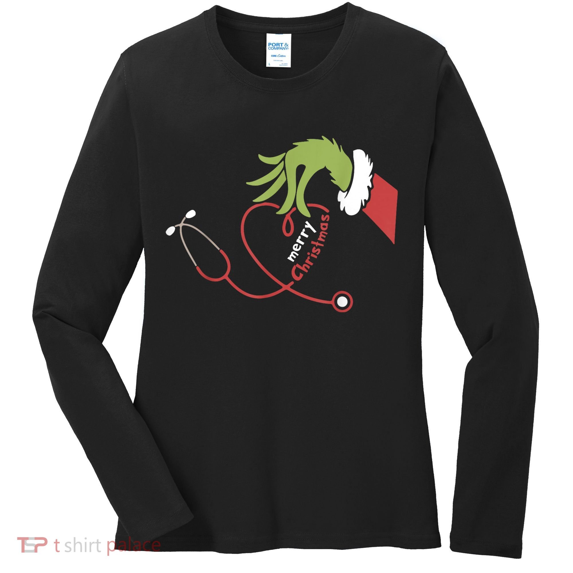 Merry Christmas Nurse Funny Nursing Christmas Women's Long Sleeve Shirt