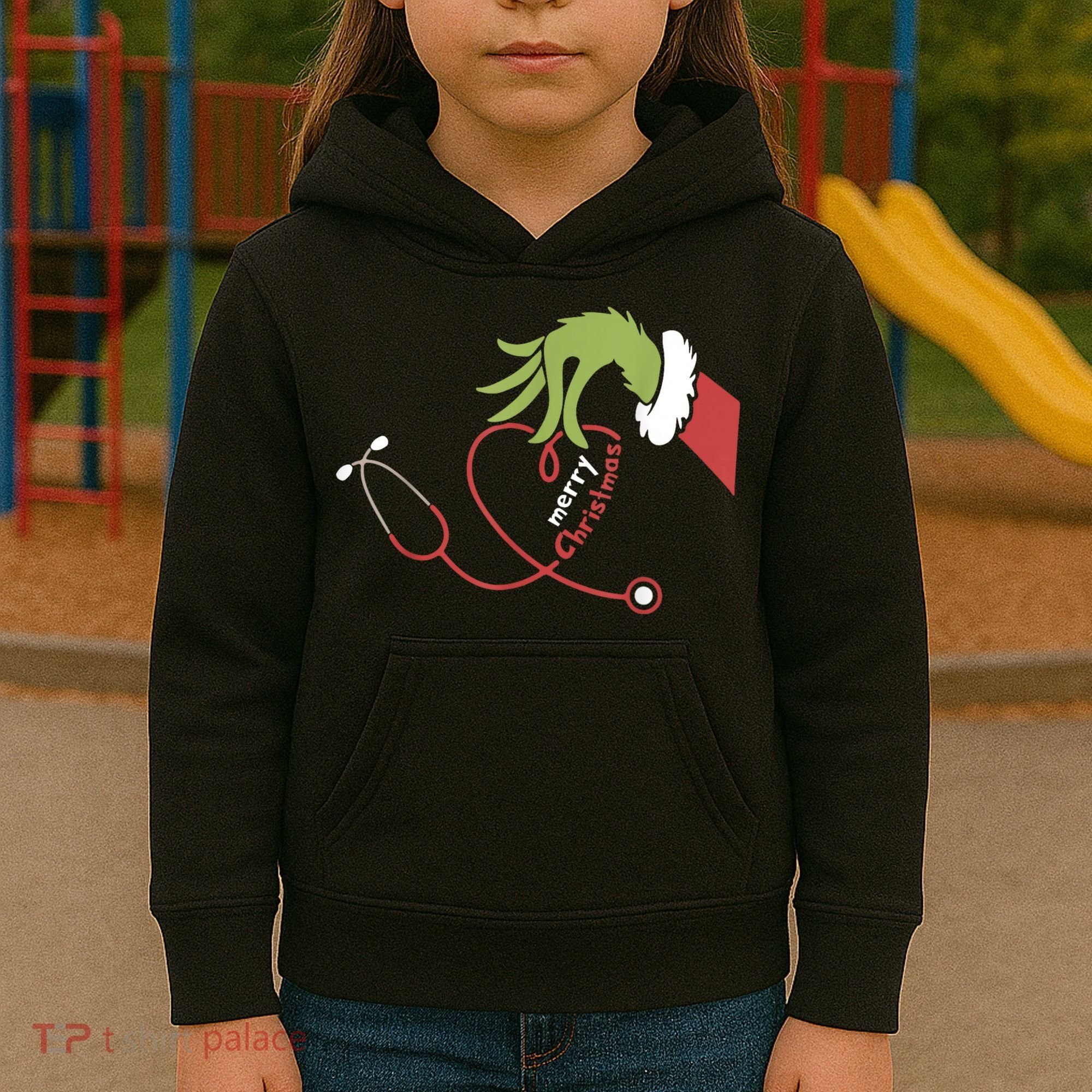 Merry Christmas Nurse Funny Nursing Christmas Kids Hoodie