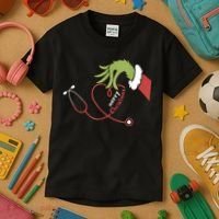 Merry Christmas Nurse Funny Nursing Christmas Kids T-Shirt thumb 3