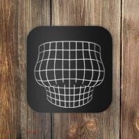 Magnified Chest Optical Illusion Grid Big Boobs Coaster thumb 0