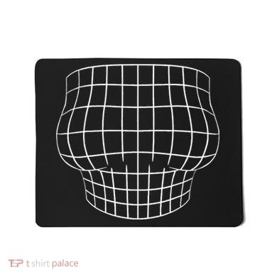Magnified Chest Optical Illusion Grid Big Boobs Mousepad