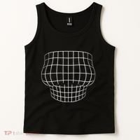 Magnified Chest Optical Illusion Grid Big Boobs Tank Top thumb 2
