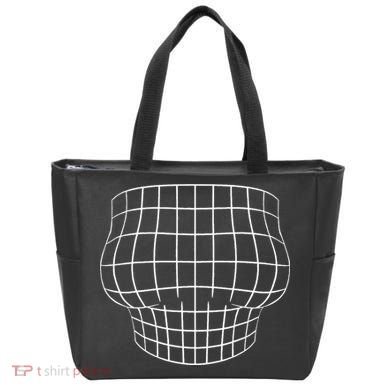Magnified Chest Optical Illusion Grid Big Boobs Tote Bag