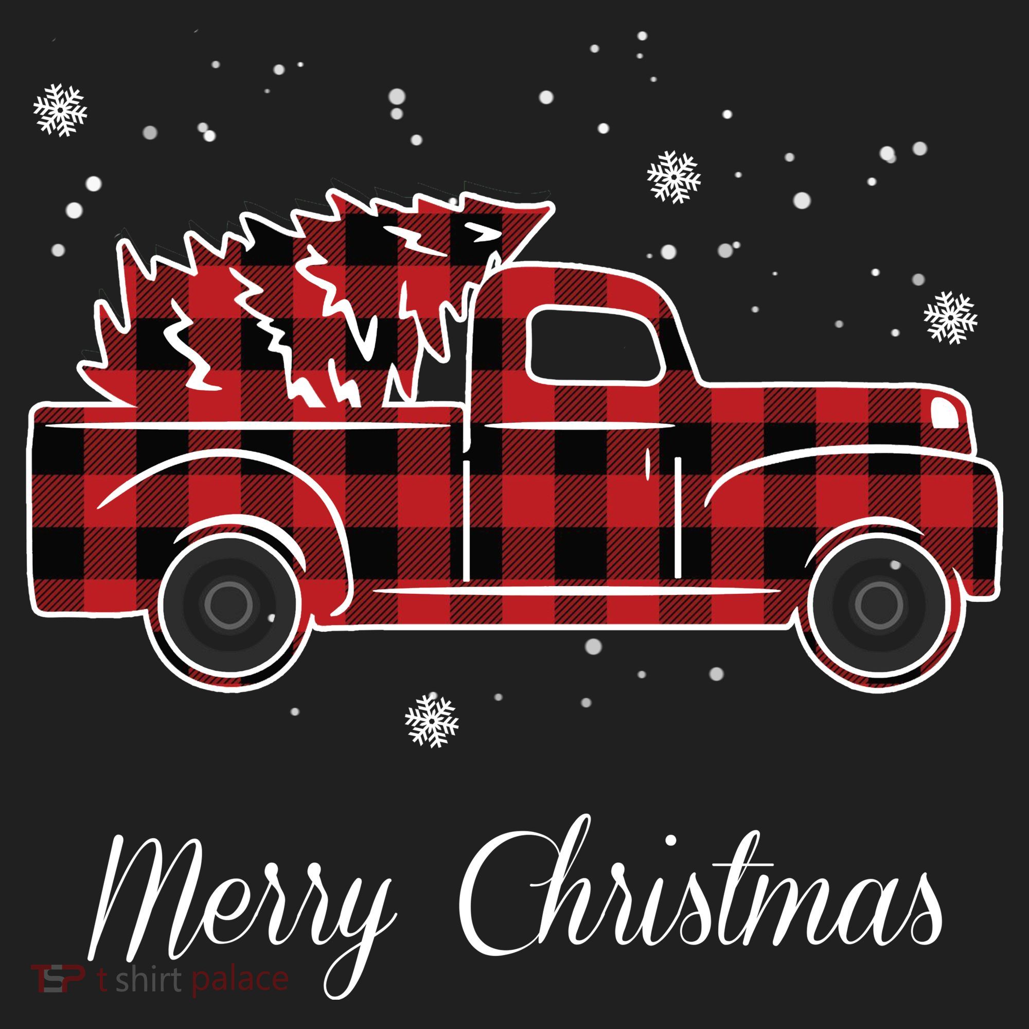 Merry Christmas Old Fashion Pick Up Truck Tree Beanie