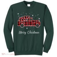 Merry Christmas Old Fashion Pick Up Truck Tree Sweatshirt thumb 0