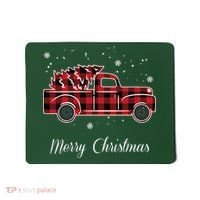 Merry Christmas Old Fashion Pick Up Truck Tree Mousepad thumb 0