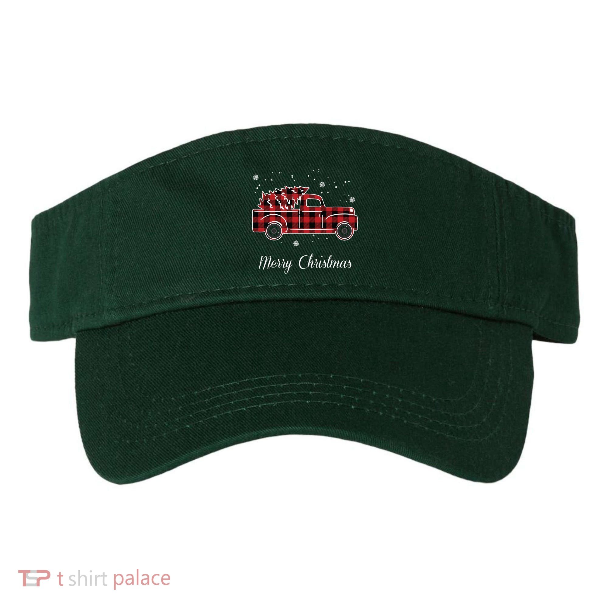 Merry Christmas Old Fashion Pick Up Truck Tree Visor