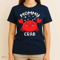 Mommy Crab Ocean Animal Crab Zodiac Funny Announcement T-Shirt thumb 4
