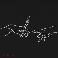 Michelangelo Creation Of Adam Hand Of God With Joint Long Sleeve Shirt thumb 2