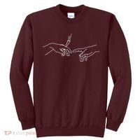 Michelangelo Creation Of Adam Hand Of God With Joint Sweatshirt thumb 0