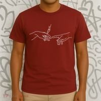 Michelangelo Creation Of Adam Hand Of God With Joint T-Shirt thumb 3