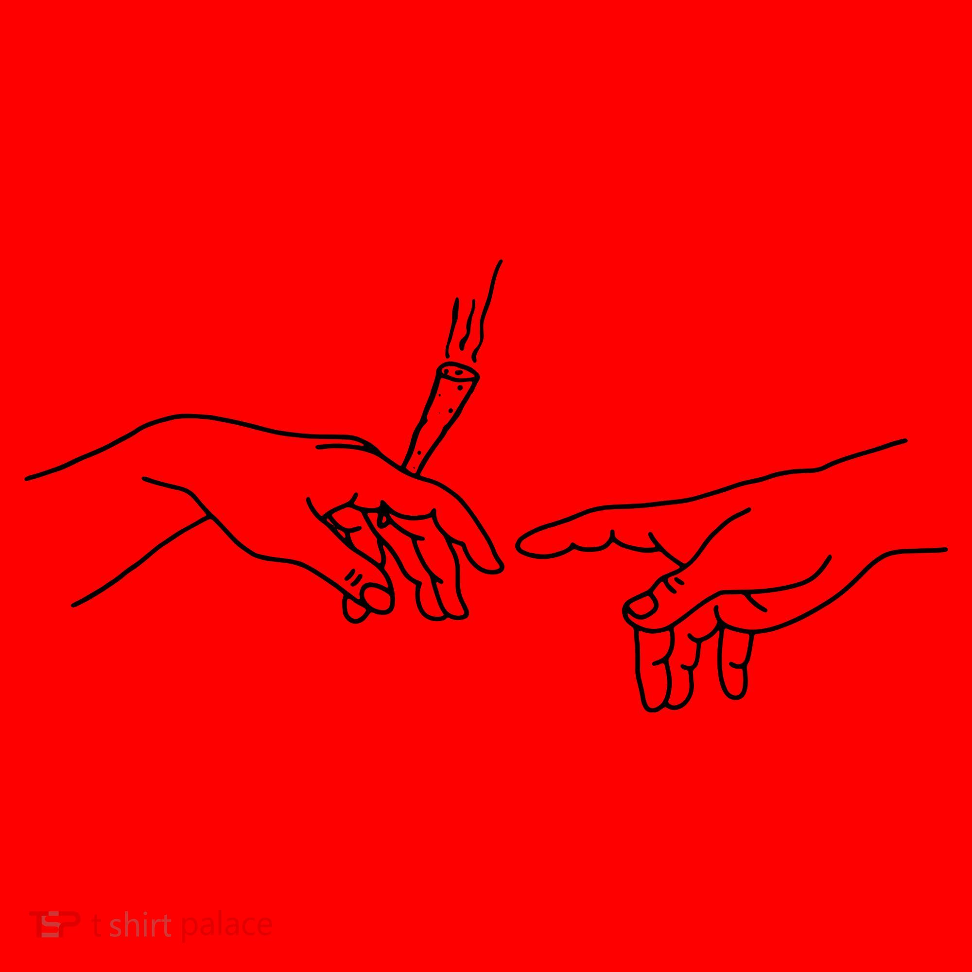 Michelangelo Creation Of Adam Hand Of God With Joint Santa Hat