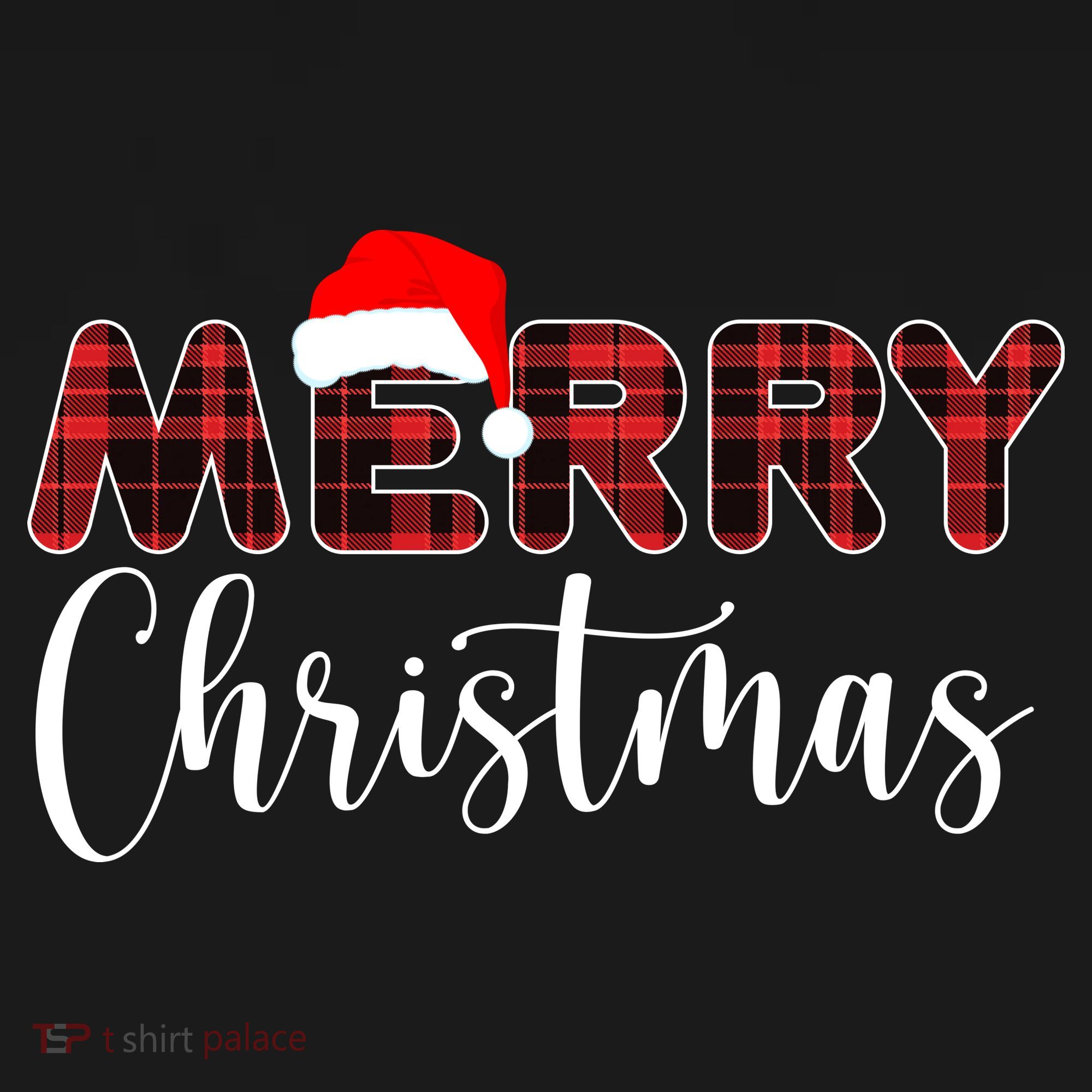 Merry Christmas Plaid Santa Holiday Women's Tank Top