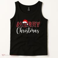 Merry Christmas Plaid Santa Holiday Tank Top thumb 2