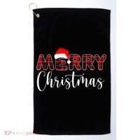 Merry Christmas Plaid Santa Holiday Golf Towel thumb 0