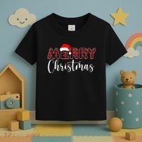 Merry Christmas Plaid Santa Holiday Toddler T-Shirt thumb 3