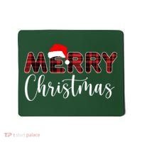 Merry Christmas Plaid Santa Holiday Mousepad thumb 0
