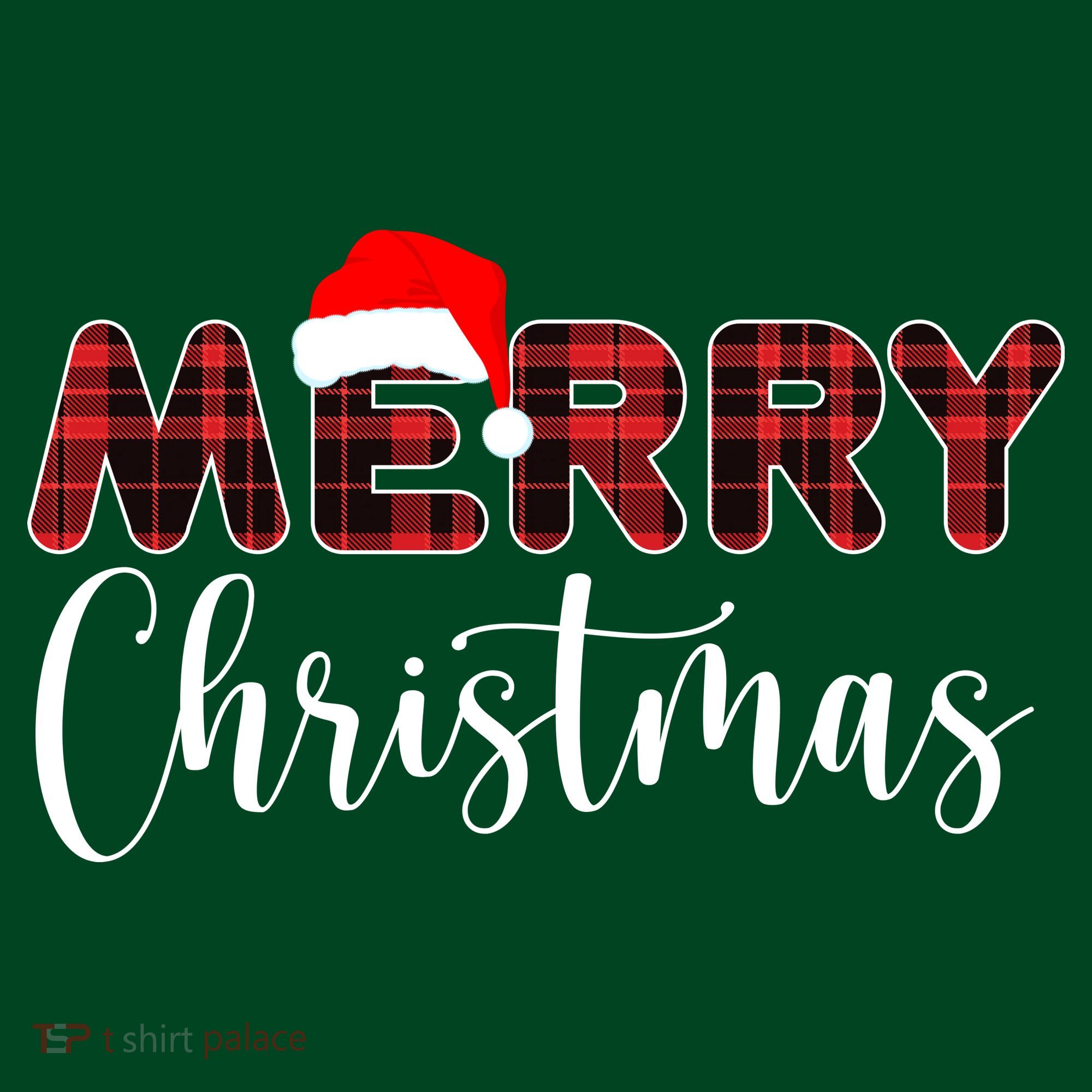 Merry Christmas Plaid Santa Holiday Visor