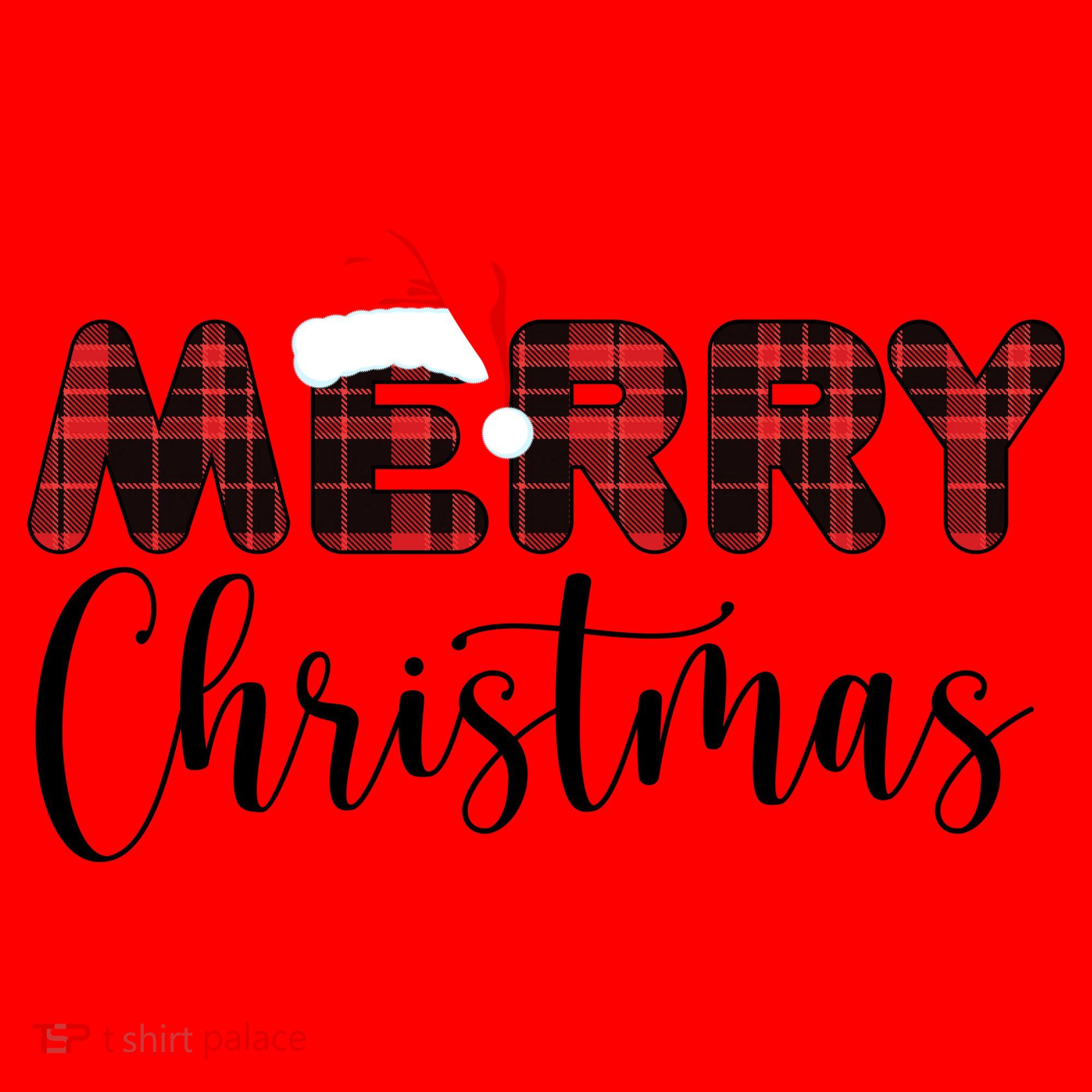 Merry Christmas Plaid Santa Holiday Santa Hat