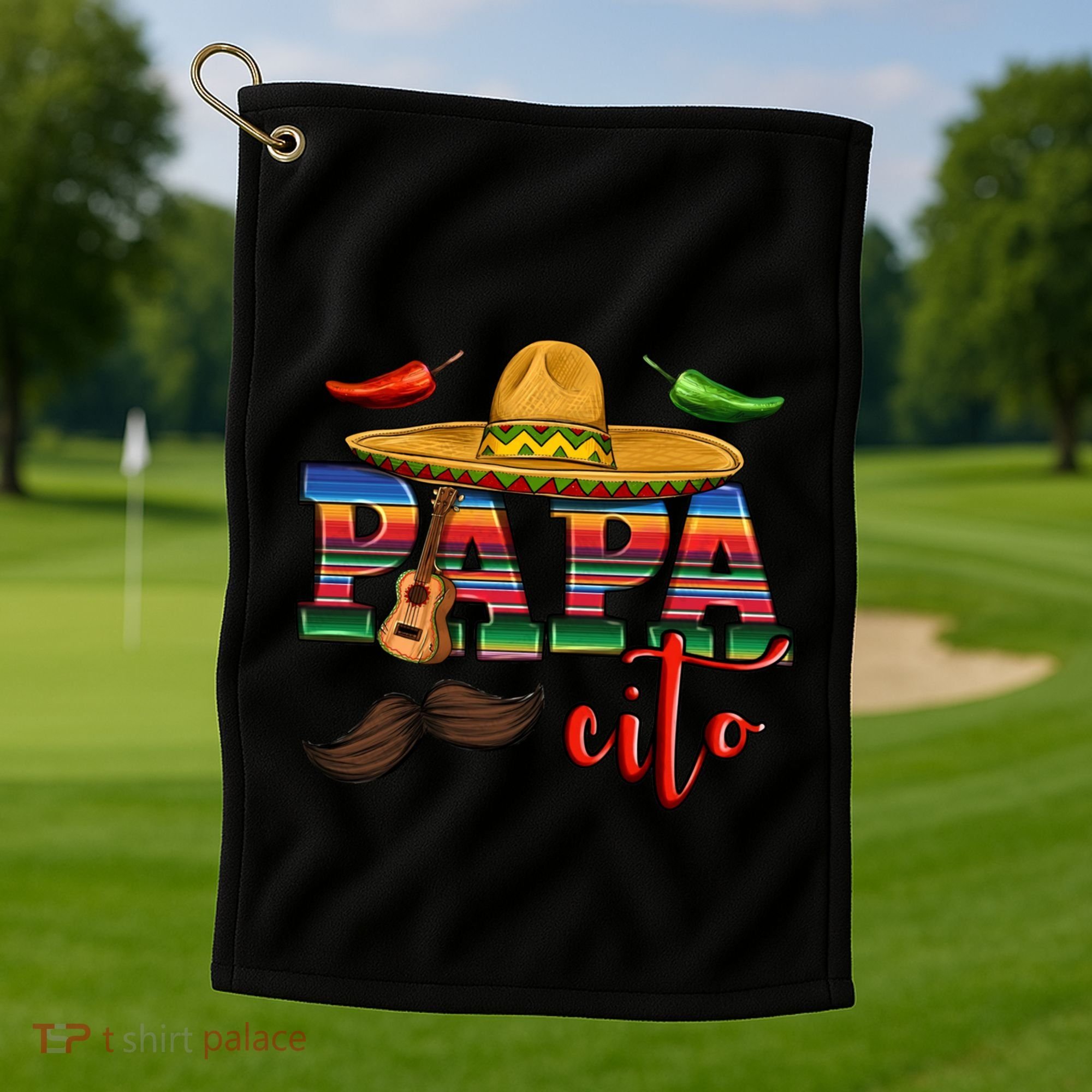 Mama Cita Papa Cito Mexican Papa Matching Cinco De Mayo Gift Golf Towel