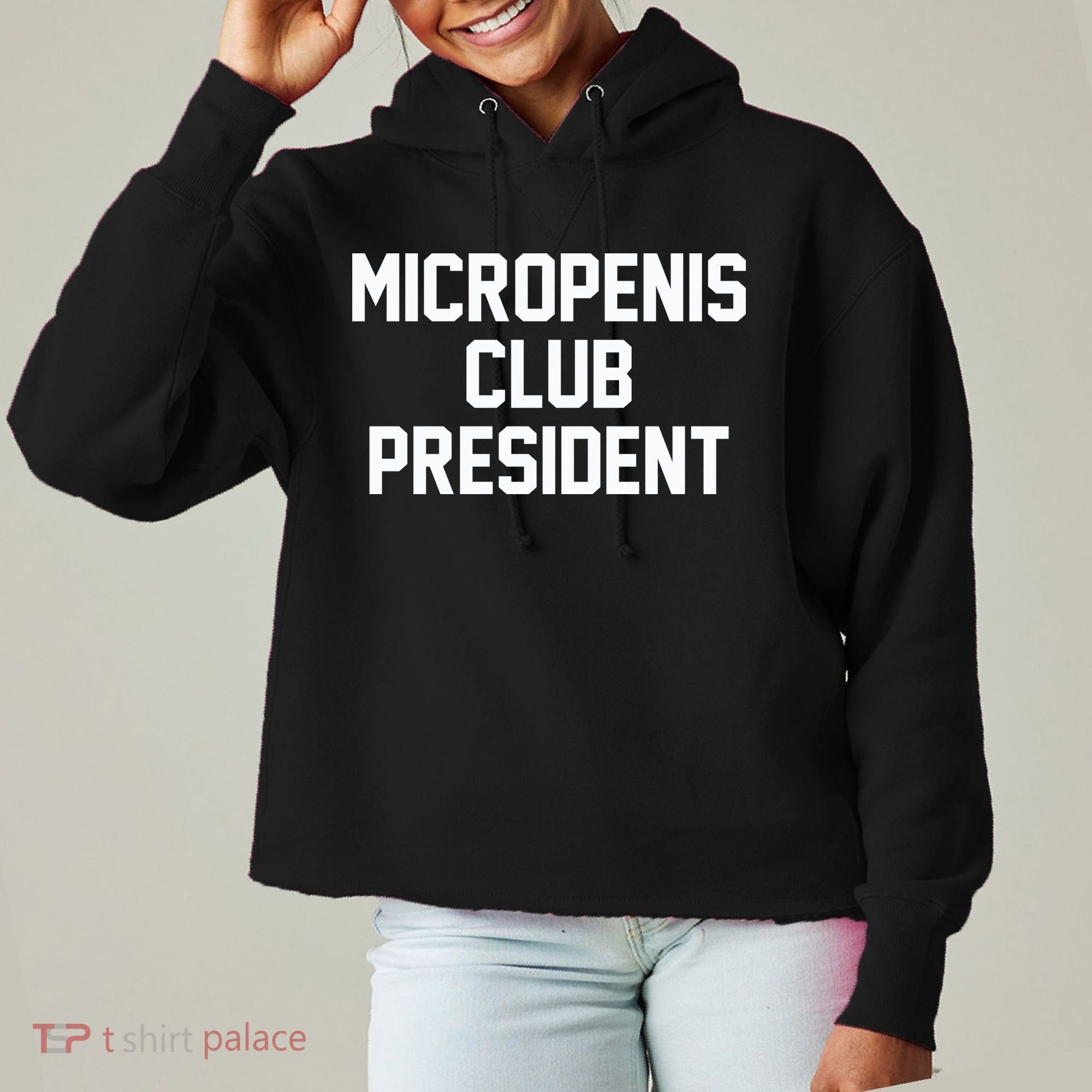 Micropenis Club President Funny Saying Sarcastic Guys Ladies Heavyweight Boxy Pullover Hoodie