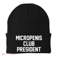 Micropenis Club President Funny Saying Sarcastic Guys Beanie thumb 0