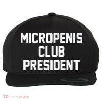 Micropenis Club President Funny Saying Sarcastic Guys Wool Snapback Cap thumb 0
