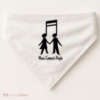 Music Connect People Cute Gift USA-Made Doggie Bandana thumb 0
