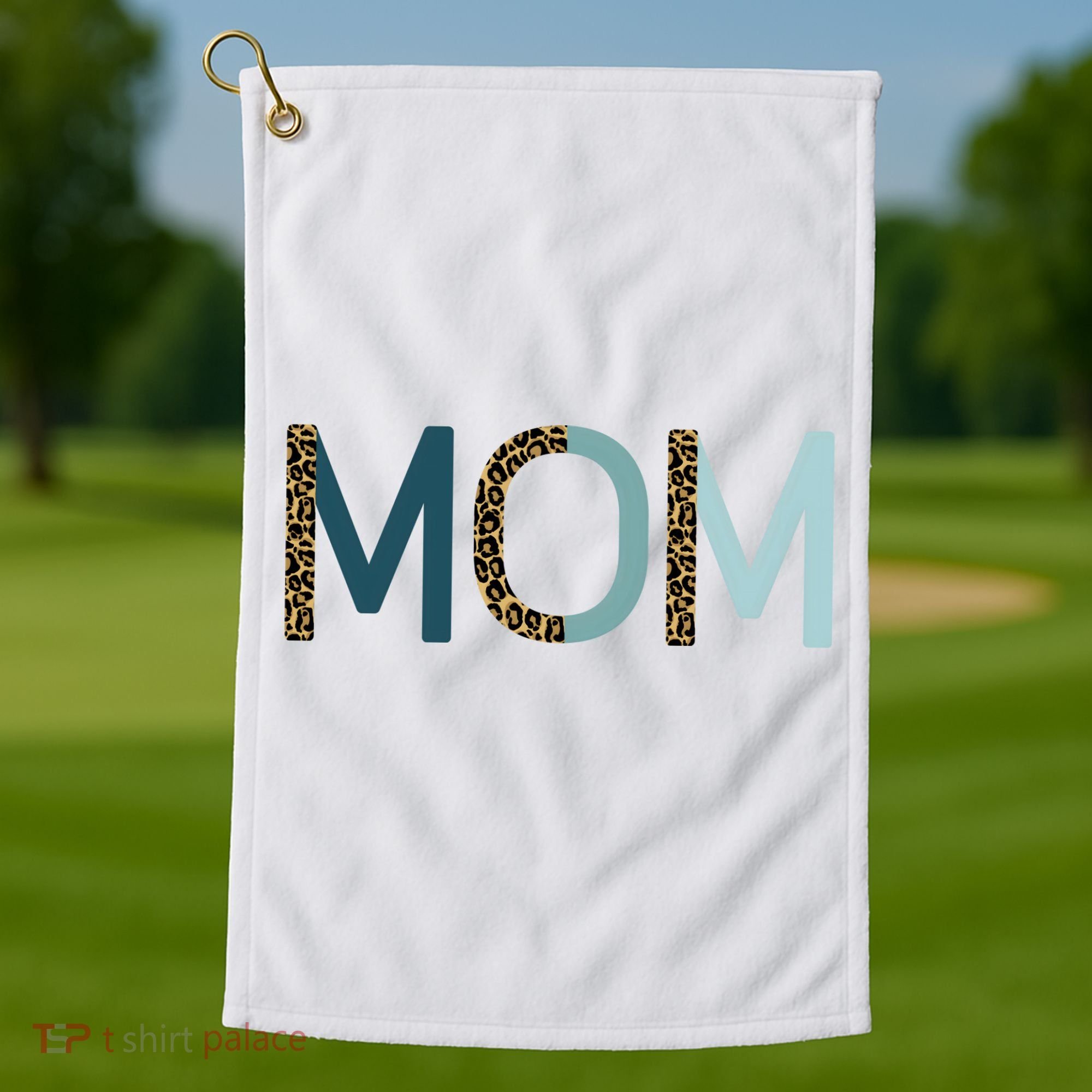 Mom Cheetah Print Cute Mother's Day Gift Golf Towel
