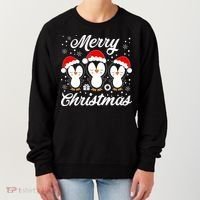 Merry Christmas Penguins Lover Winter Snowflake Xmas Cute Gift Women's Sweatshirt thumb 0