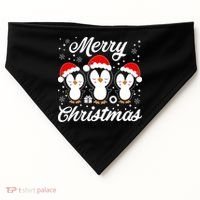 Merry Christmas Penguins Lover Winter Snowflake Xmas Cute Gift USA-Made Doggie Bandana thumb 0