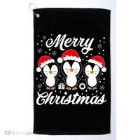 Merry Christmas Penguins Lover Winter Snowflake Xmas Cute Gift Golf Towel thumb 0