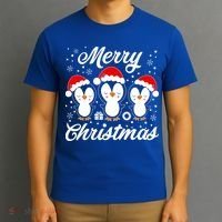 Merry Christmas Penguins Lover Winter Snowflake Xmas Cute Gift T-Shirt thumb 3