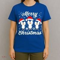 Merry Christmas Penguins Lover Winter Snowflake Xmas Cute Gift T-Shirt thumb 4