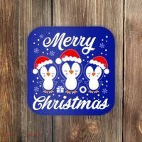 Merry Christmas Penguins Lover Winter Snowflake Xmas Cute Gift Coaster thumb 0