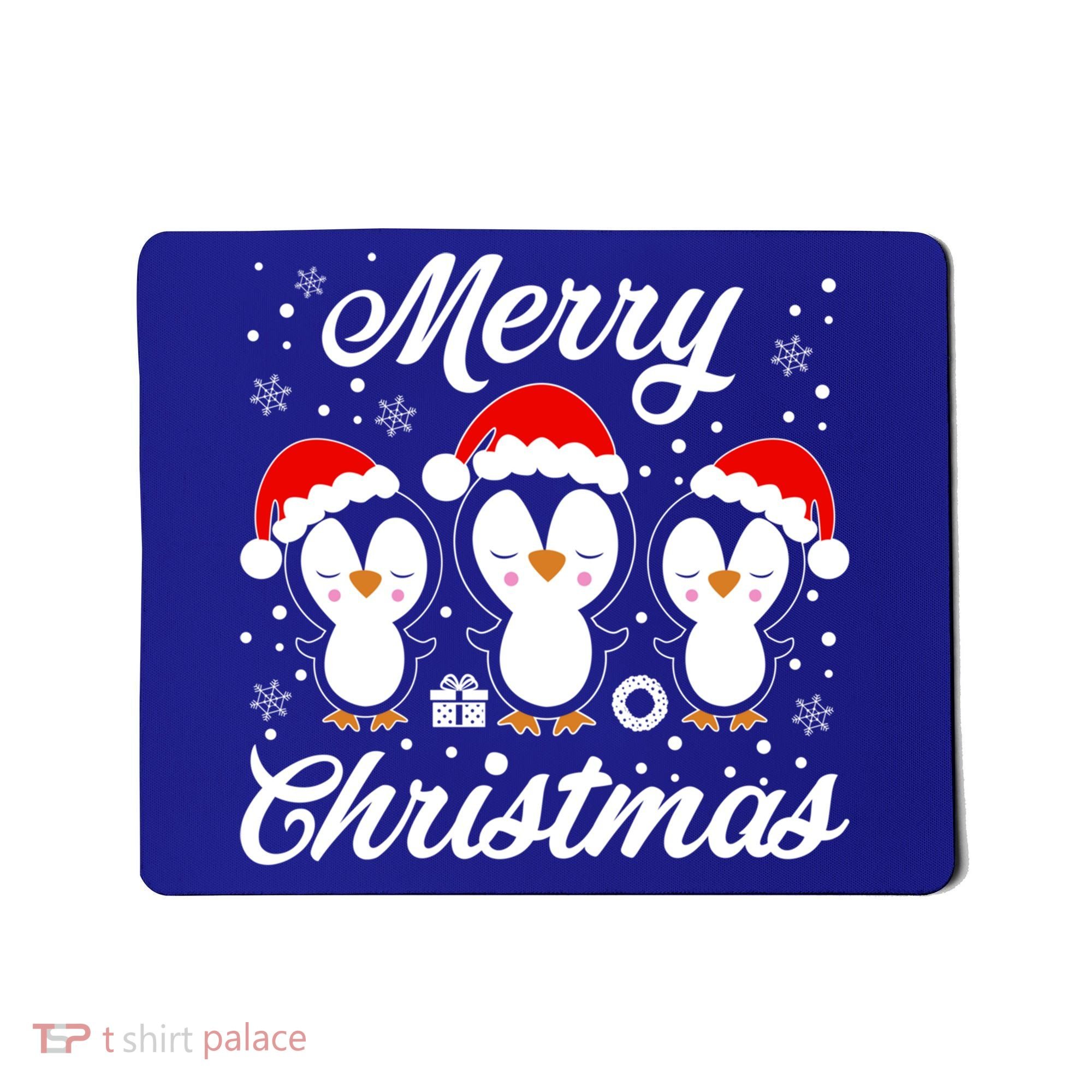 Merry Christmas Penguins Lover Winter Snowflake Xmas Cute Gift Mousepad