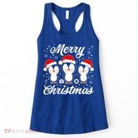 Merry Christmas Penguins Lover Winter Snowflake Xmas Cute Gift Women's Tank Top thumb 0