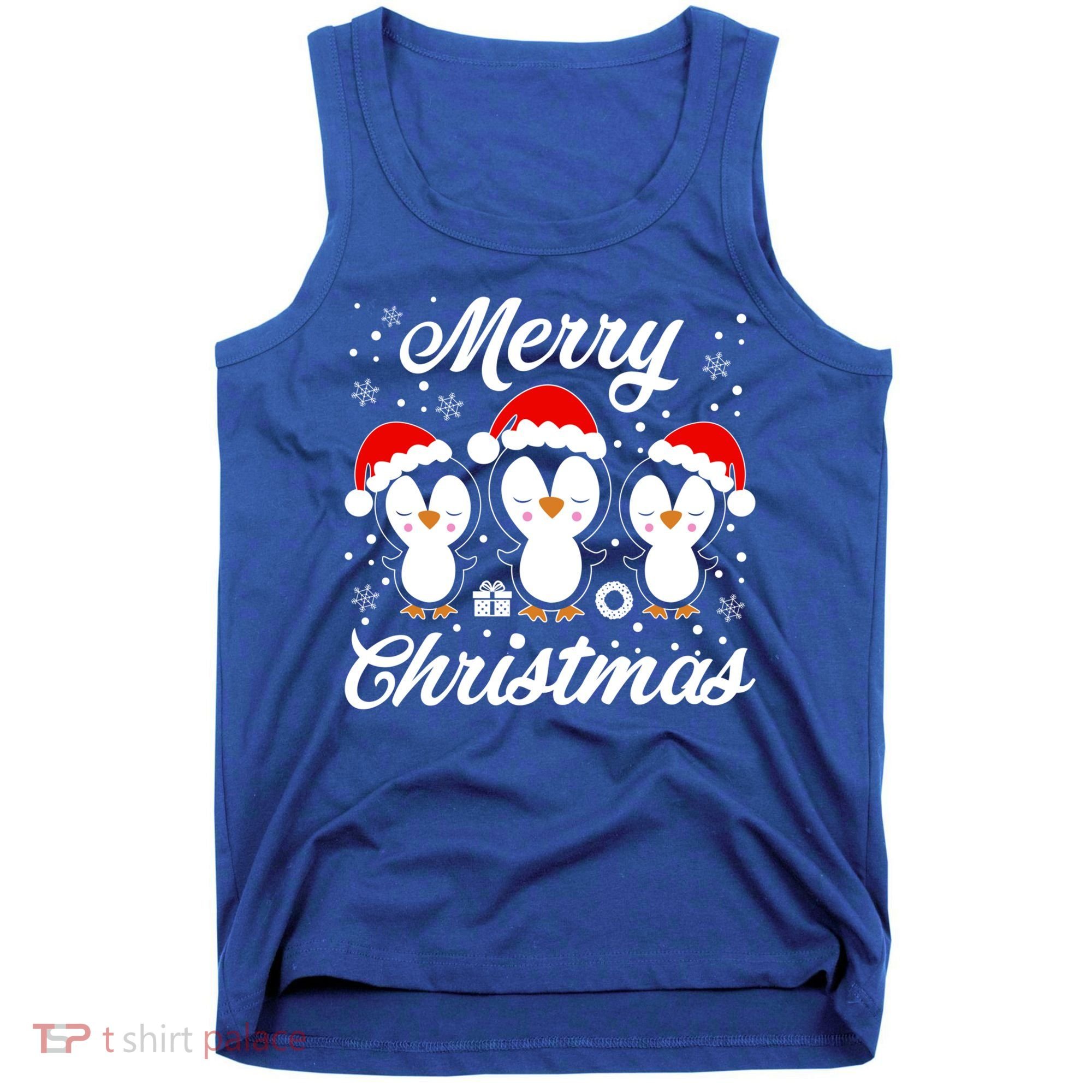 Merry Christmas Penguins Lover Winter Snowflake Xmas Cute Gift Tank Top