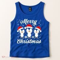 Merry Christmas Penguins Lover Winter Snowflake Xmas Cute Gift Tank Top thumb 2