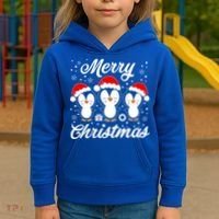 Merry Christmas Penguins Lover Winter Snowflake Xmas Cute Gift Kids Hoodie thumb 3