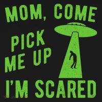 Mom Come Pick Me Up Im Scared Funny Alien Ufo Women's Hoodie thumb 2