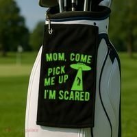 Mom Come Pick Me Up Im Scared Funny Alien Ufo Golf Towel thumb 2