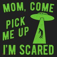 Mom Come Pick Me Up Im Scared Funny Alien Ufo Golf Towel thumb 3